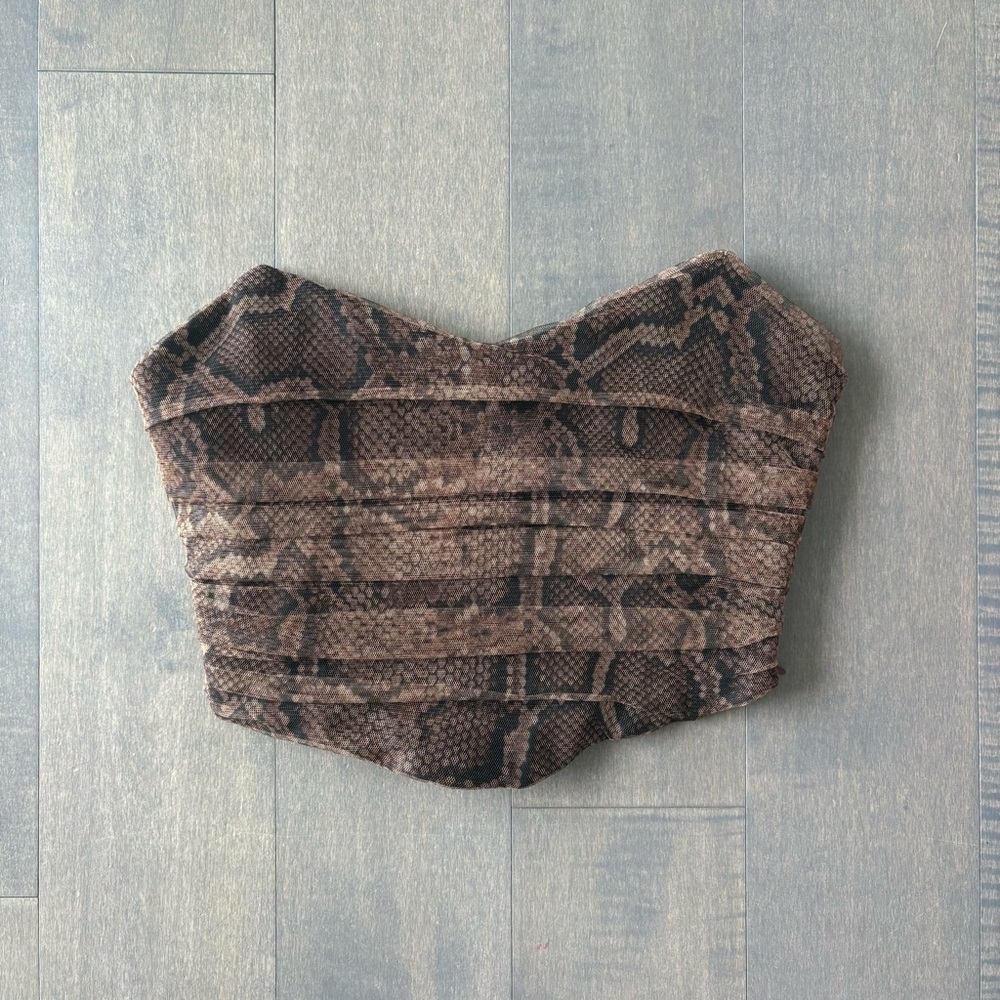 Zara Brown Snake Print Corset